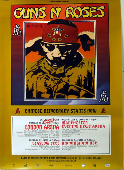 Guns N Roses Chinese Democracy Tour UK Promo poster (635515)